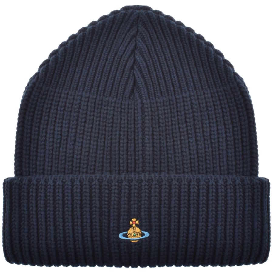 Vivienne Westwood ニットキャップ　ネイビー Vivienne Westwood Wool Knit Beanie Navy | Mainline Menswear us